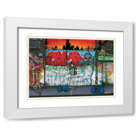 Rue Abbes White Modern Wood Framed Art Print with Double Matting by Butch and Pea