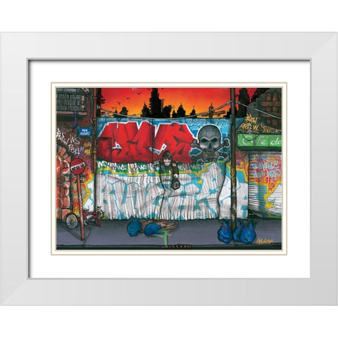 Rue Abbes White Modern Wood Framed Art Print with Double Matting by Butch and Pea