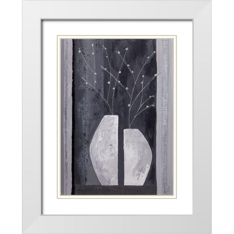 Contraste I White Modern Wood Framed Art Print with Double Matting by Romanelli, Karine