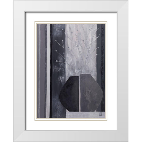 Contraste II White Modern Wood Framed Art Print with Double Matting by Romanelli, Karine