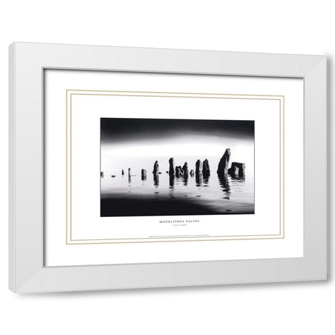 Monolithes salins White Modern Wood Framed Art Print with Double Matting by Bazin, Emmanuel
