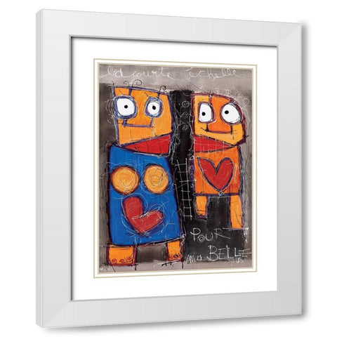 Pour ma belle White Modern Wood Framed Art Print with Double Matting by Mika