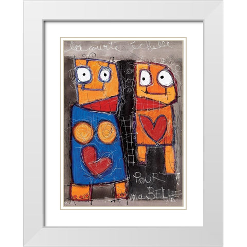 Pour ma belle White Modern Wood Framed Art Print with Double Matting by Mika