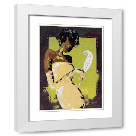 La lettre damour I White Modern Wood Framed Art Print with Double Matting by Johanna
