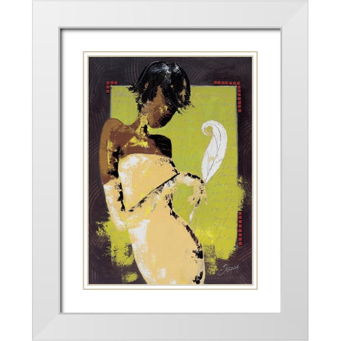 La lettre damour I White Modern Wood Framed Art Print with Double Matting by Johanna