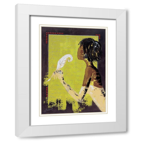 La lettre damour II White Modern Wood Framed Art Print with Double Matting by Johanna