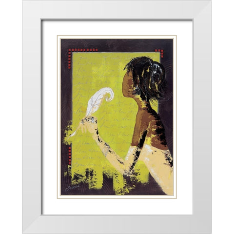 La lettre damour II White Modern Wood Framed Art Print with Double Matting by Johanna