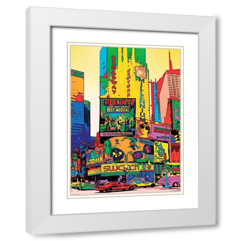 Millenium NYC White Modern Wood Framed Art Print with Double Matting by Potron, Geraldine