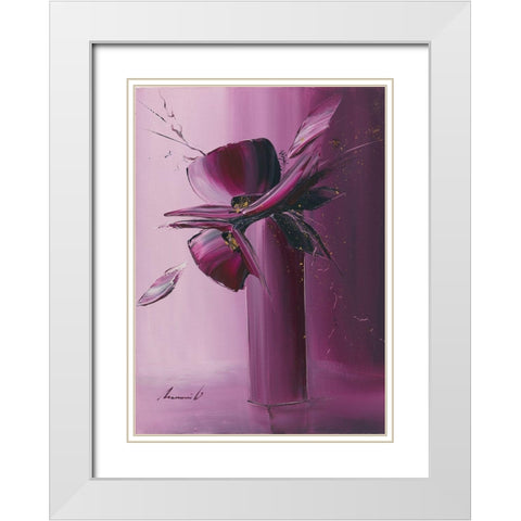 Petales White Modern Wood Framed Art Print with Double Matting by Tramoni, Oliver