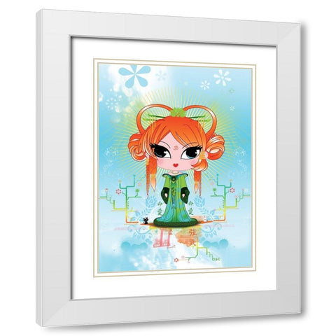 Sweet-KAMALA White Modern Wood Framed Art Print with Double Matting by DS, Kamala