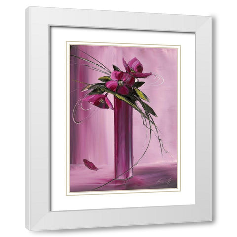 Bouquet violet I White Modern Wood Framed Art Print with Double Matting by Tramoni, Oliver
