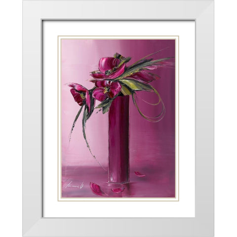 Bouquet violet II White Modern Wood Framed Art Print with Double Matting by Tramoni, Oliver