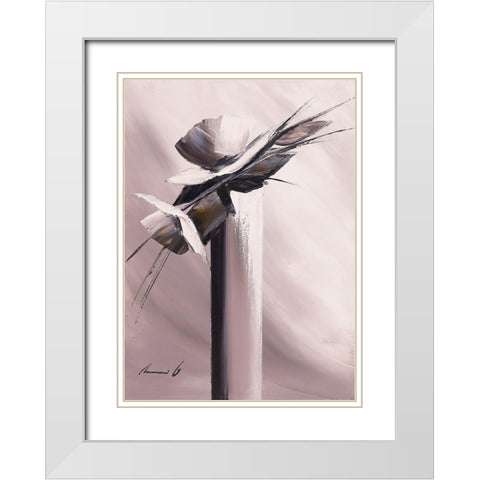 Harmonie en gris I White Modern Wood Framed Art Print with Double Matting by Tramoni, Oliver