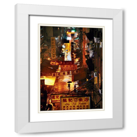 Hong Kong White Modern Wood Framed Art Print with Double Matting by Jacrot, Christophe