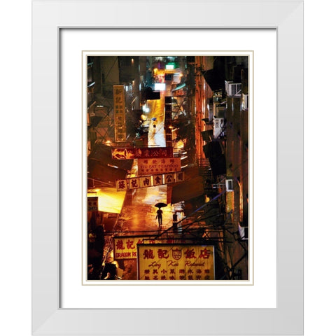 Hong Kong White Modern Wood Framed Art Print with Double Matting by Jacrot, Christophe