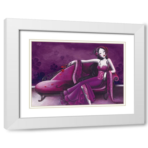 Violine White Modern Wood Framed Art Print with Double Matting by Sybile