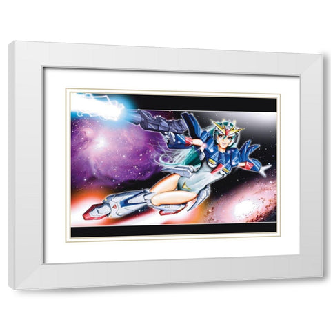 Mecha Girl White Modern Wood Framed Art Print with Double Matting by Zuleta, Miguel