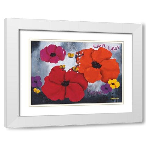 Lady Poppies White Modern Wood Framed Art Print with Double Matting by Pfaadt Aurelie