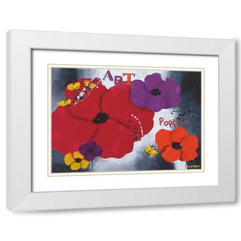 Art Poppies  White Modern Wood Framed Art Print with Double Matting by Pfaadt Aurelie