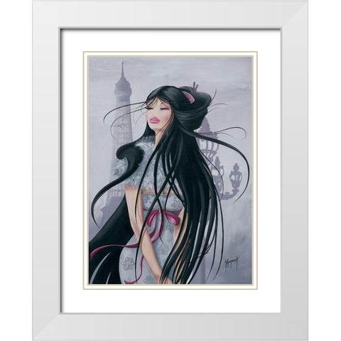 Melo Lilou in Paris II White Modern Wood Framed Art Print with Double Matting by Rhumeur, Aurelie