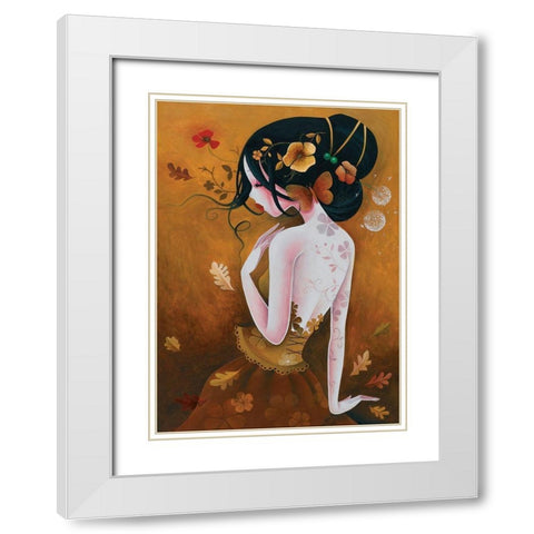 Le papillon de cuivre White Modern Wood Framed Art Print with Double Matting by Sybile