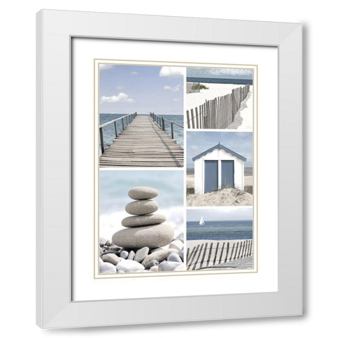 Bords de mer White Modern Wood Framed Art Print with Double Matting by Blonde Attitude