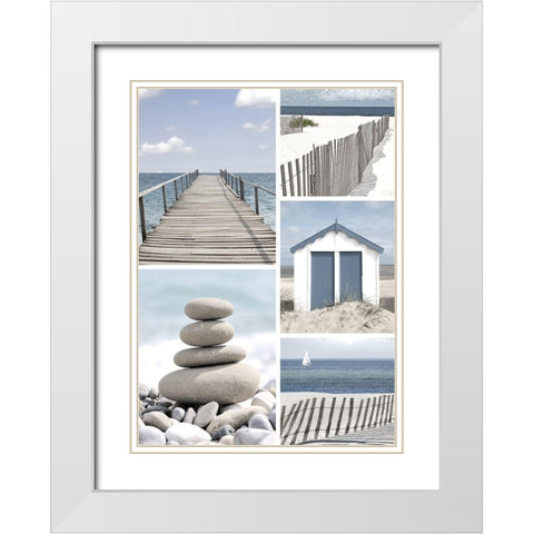 Bords de mer White Modern Wood Framed Art Print with Double Matting by Blonde Attitude