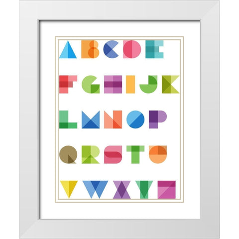 AbÃ©cÃ©daire White Modern Wood Framed Art Print with Double Matting by Braun Studio