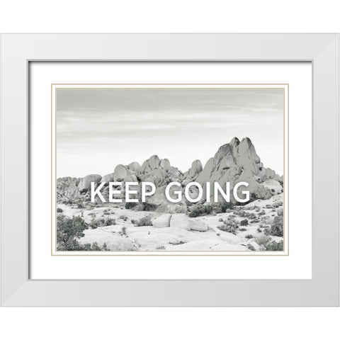 Keep Going White Modern Wood Framed Art Print with Double Matting by Braun Studio