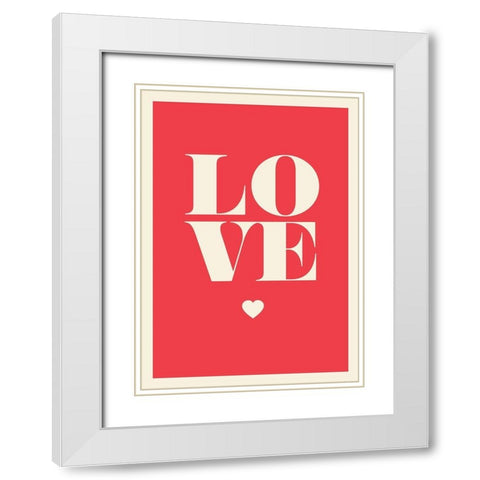 Love en rouge White Modern Wood Framed Art Print with Double Matting by Braun Studio