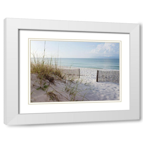 Plage 12 White Modern Wood Framed Art Print with Double Matting by Braun Studio
