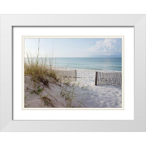 Plage 12 White Modern Wood Framed Art Print with Double Matting by Braun Studio