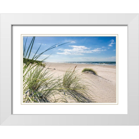 Plage 13 White Modern Wood Framed Art Print with Double Matting by Braun Studio