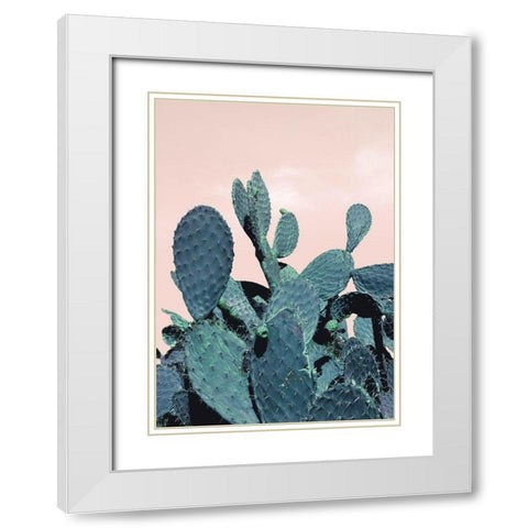 Cactus Raquettes White Modern Wood Framed Art Print with Double Matting by Braun Studio