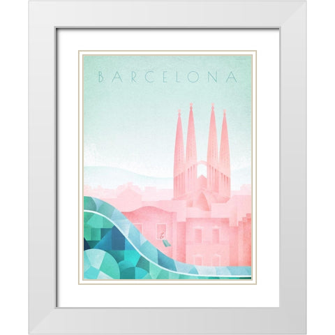 Barcelona White Modern Wood Framed Art Print with Double Matting by Atelier Editions Braun