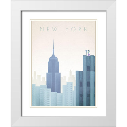 New-York White Modern Wood Framed Art Print with Double Matting by Atelier Editions Braun
