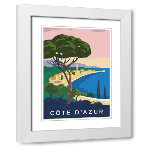 CÃ´te dAzur White Modern Wood Framed Art Print with Double Matting by BRAUN Studio
