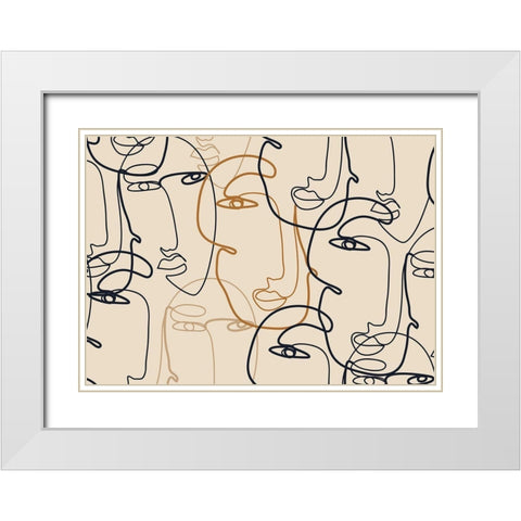 Profils White Modern Wood Framed Art Print with Double Matting by BRAUN Studio