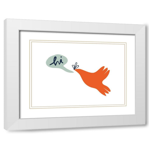 Colombe White Modern Wood Framed Art Print with Double Matting by BRAUN Studio