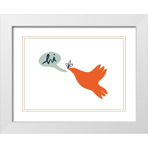 Colombe White Modern Wood Framed Art Print with Double Matting by BRAUN Studio