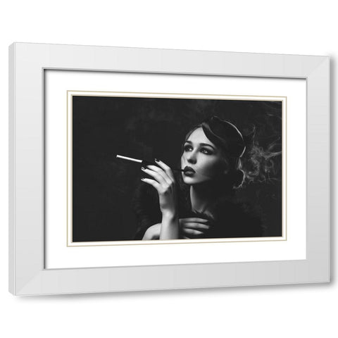 Smoke and Dream White Modern Wood Framed Art Print with Double Matting by BRAUN Studio