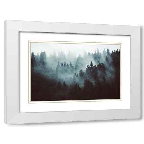 Braun Studio - Misty forest White Modern Wood Framed Art Print with Double Matting by Braun Studio