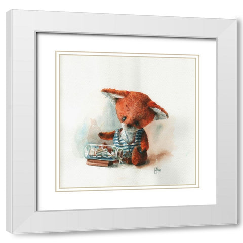 Toy with a Boat in the Glass White Modern Wood Framed Art Print with Double Matting by Besedina, Anastasiia
