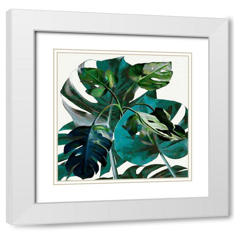 Very Green Leaves White Modern Wood Framed Art Print with Double Matting by Medeiros, Celito