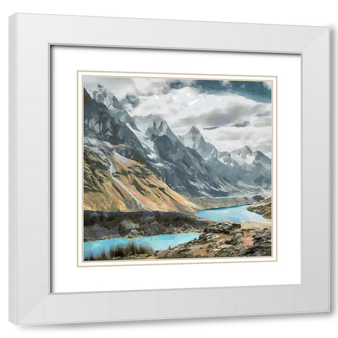 Lake in the Rocky Mountains White Modern Wood Framed Art Print with Double Matting by Medeiros, Celito