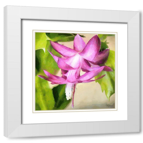 Orchids I White Modern Wood Framed Art Print with Double Matting by Medeiros, Celito