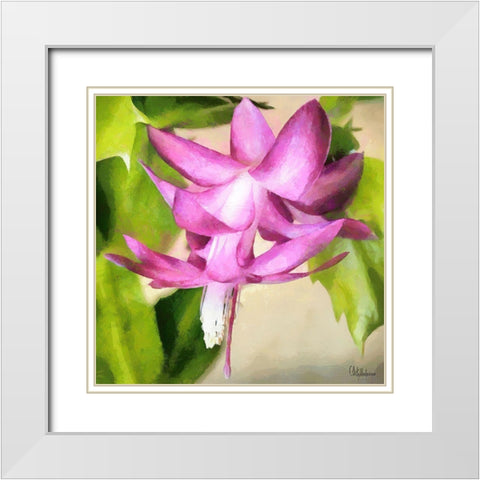 Orchids I White Modern Wood Framed Art Print with Double Matting by Medeiros, Celito