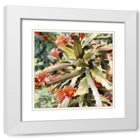Orchids IV White Modern Wood Framed Art Print with Double Matting by Medeiros, Celito