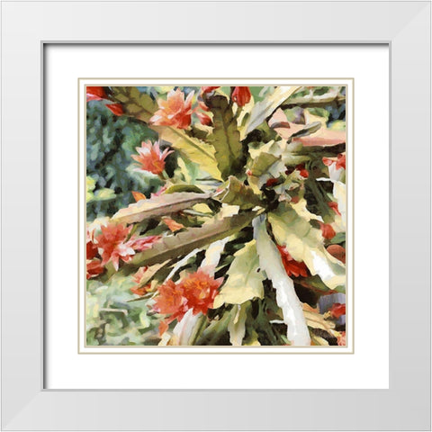 Orchids IV White Modern Wood Framed Art Print with Double Matting by Medeiros, Celito