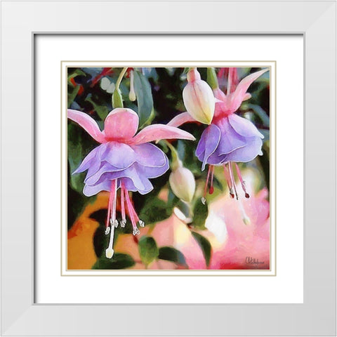 Orchids VIII White Modern Wood Framed Art Print with Double Matting by Medeiros, Celito